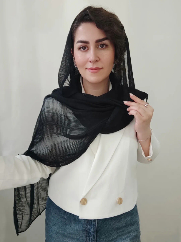 شال نخ حریر میله ای