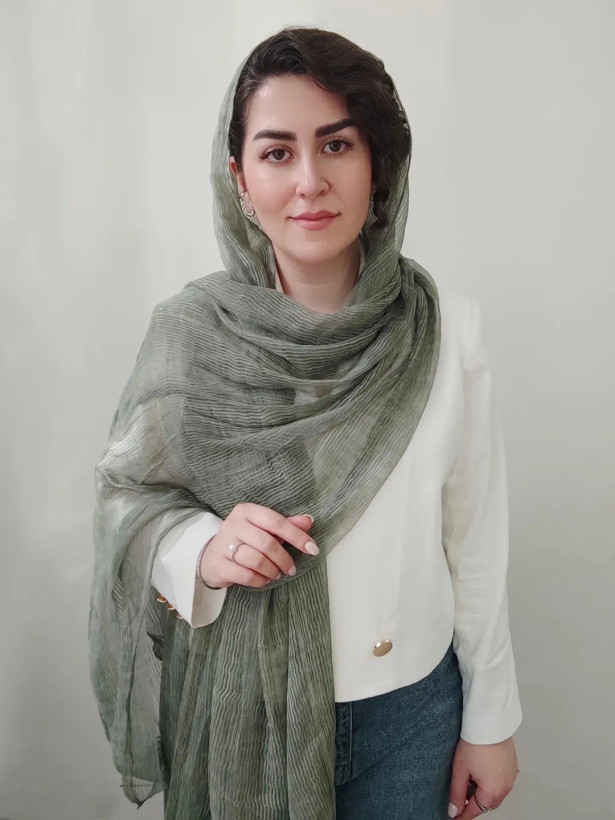 شال نخ حریر میله ای