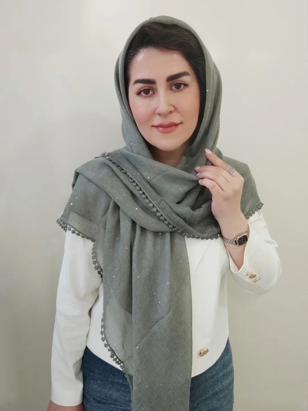 روسری نخ سنگشور میله ای پولکی