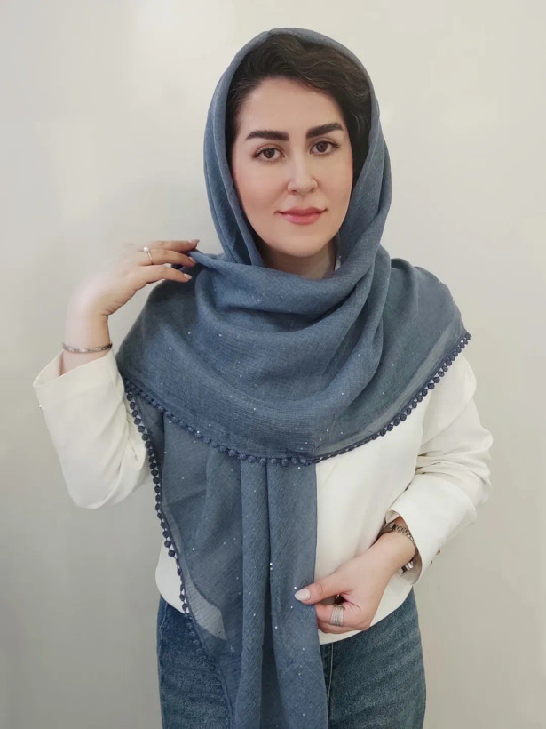 روسری نخ سنگشور میله ای پولکی