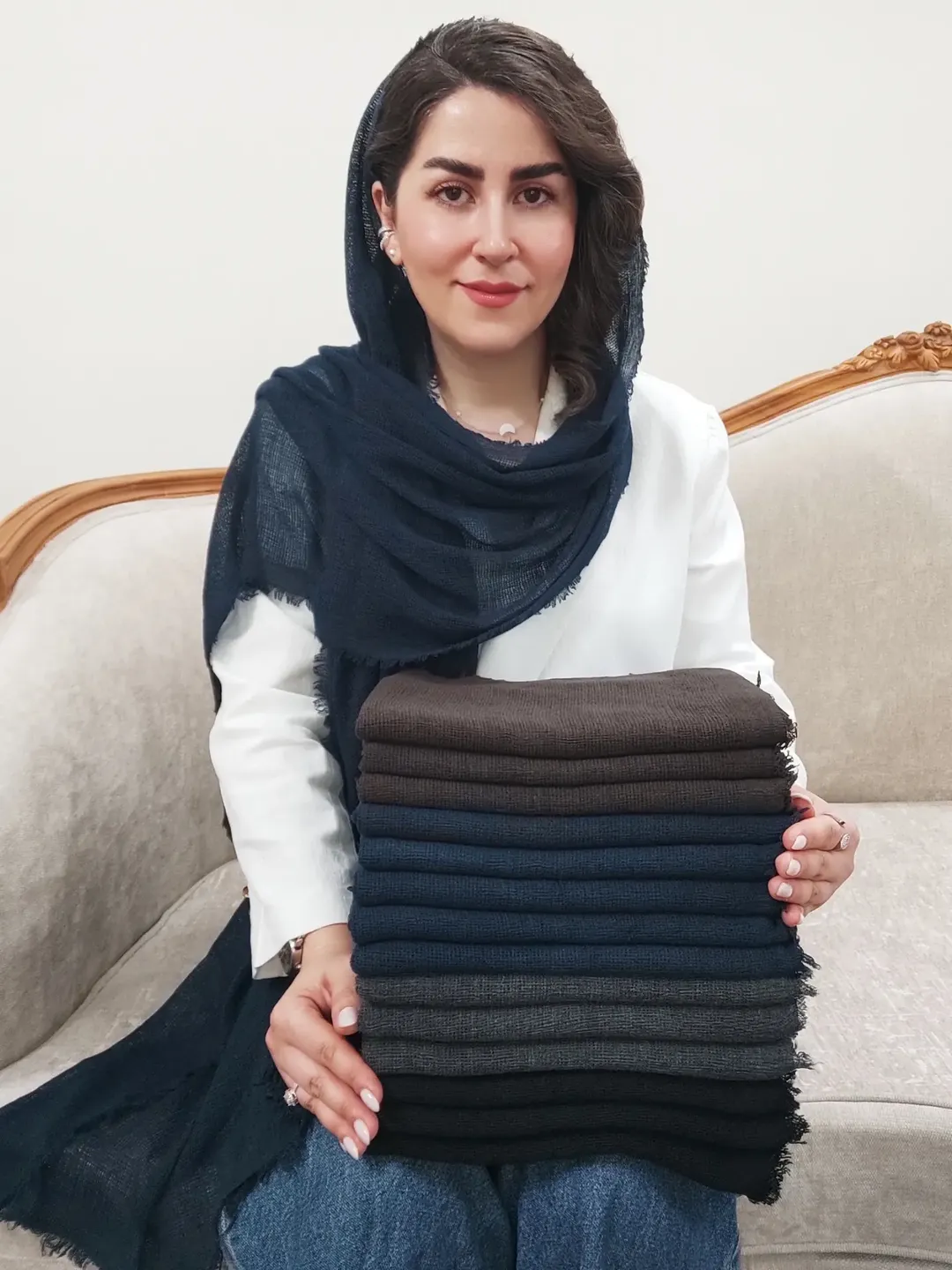 شال نخ کنفی حصیری